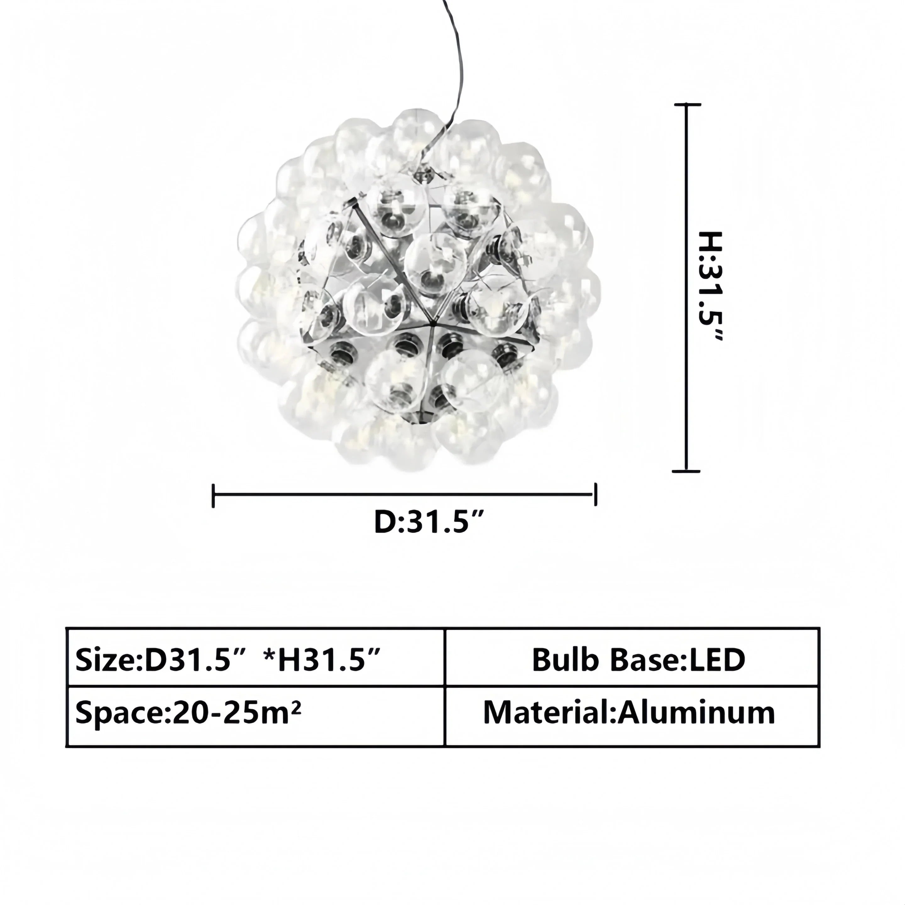 Italian Designer Creative Glass Ball Chandelier Scandinavian Dandelion Hallway/Entryway/Staircase Light Fixture - Joyfuzzy