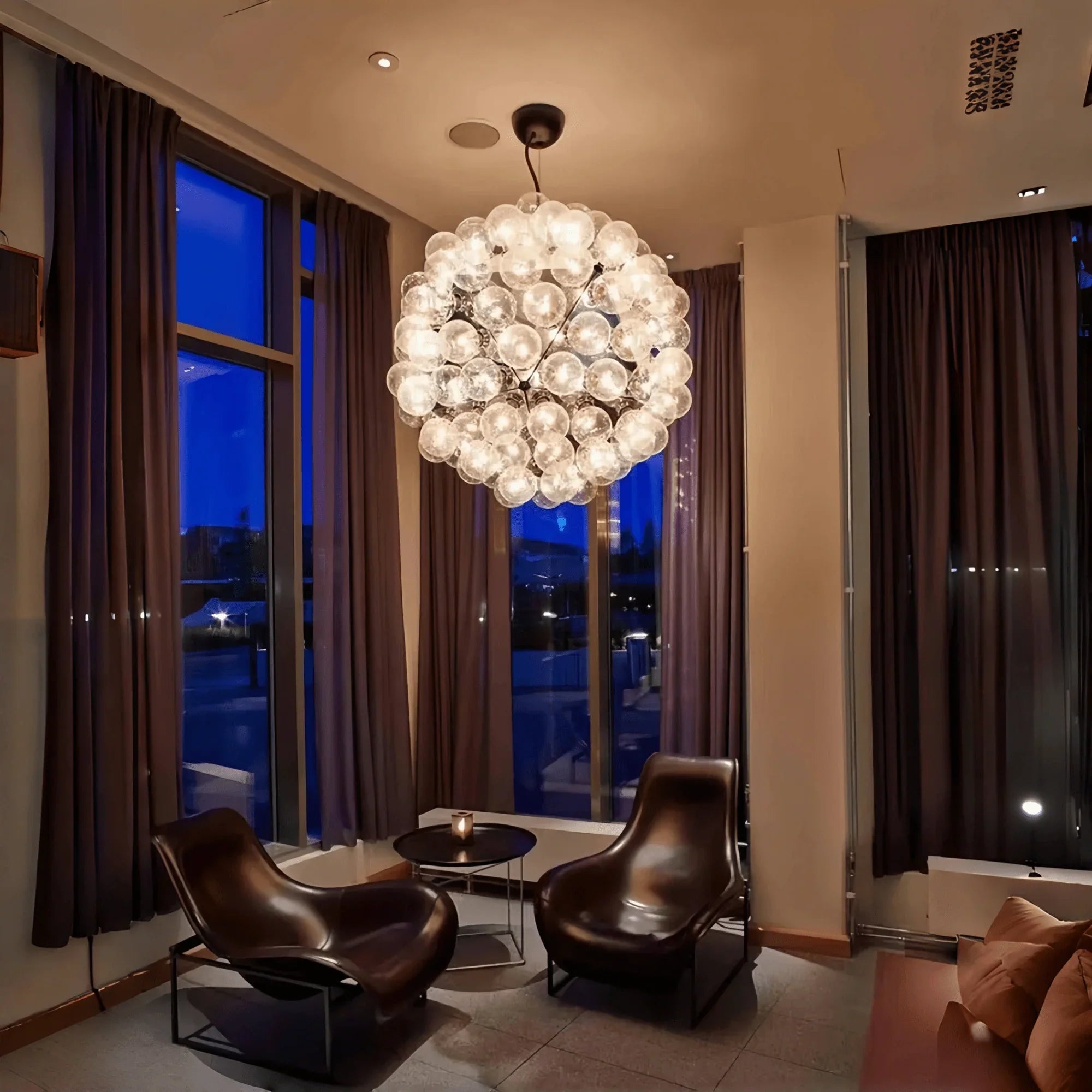 Italian Designer Creative Glass Ball Chandelier Scandinavian Dandelion Hallway/Entryway/Staircase Light Fixture - Joyfuzzy