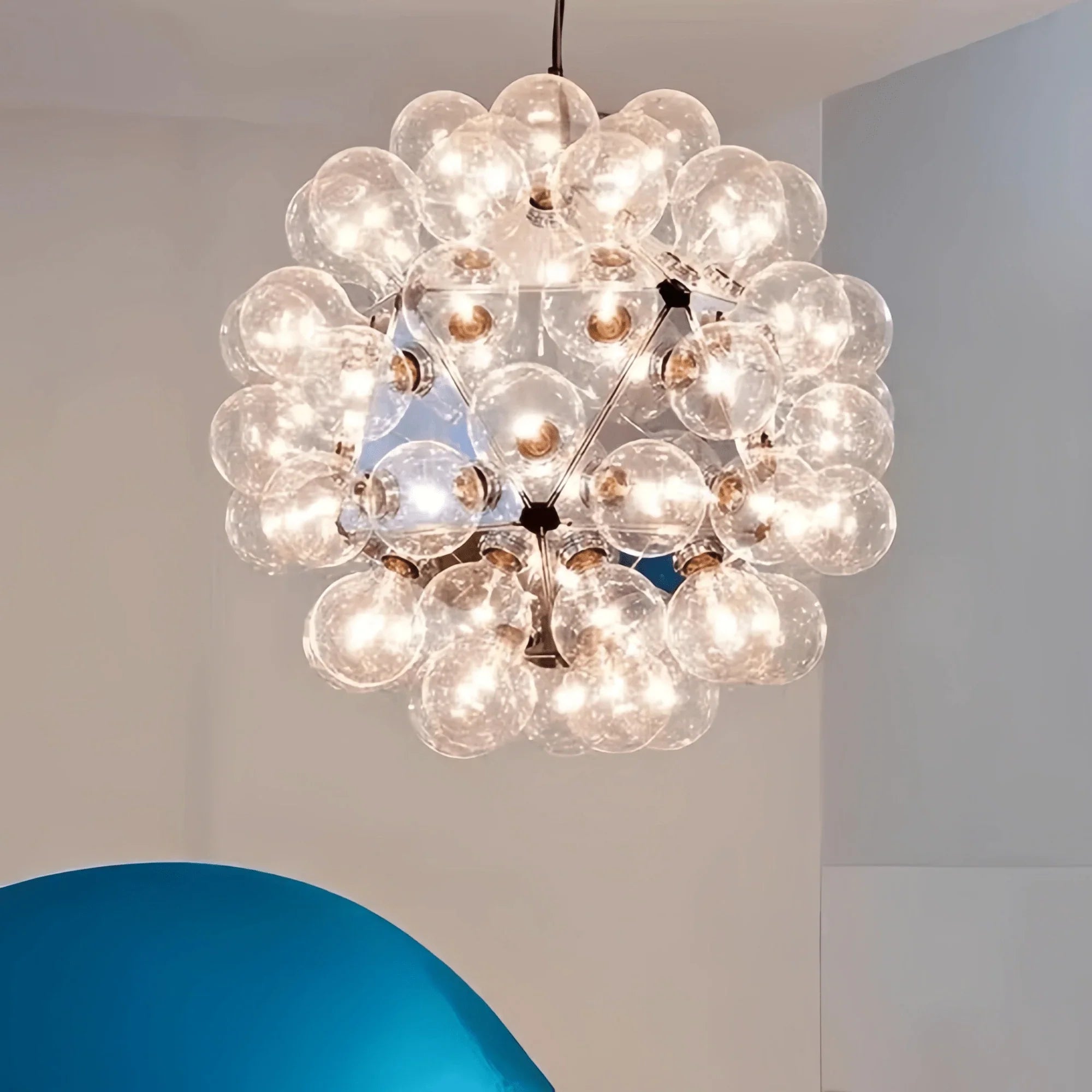 Italian Designer Creative Glass Ball Chandelier Scandinavian Dandelion Hallway/Entryway/Staircase Light Fixture - Joyfuzzy