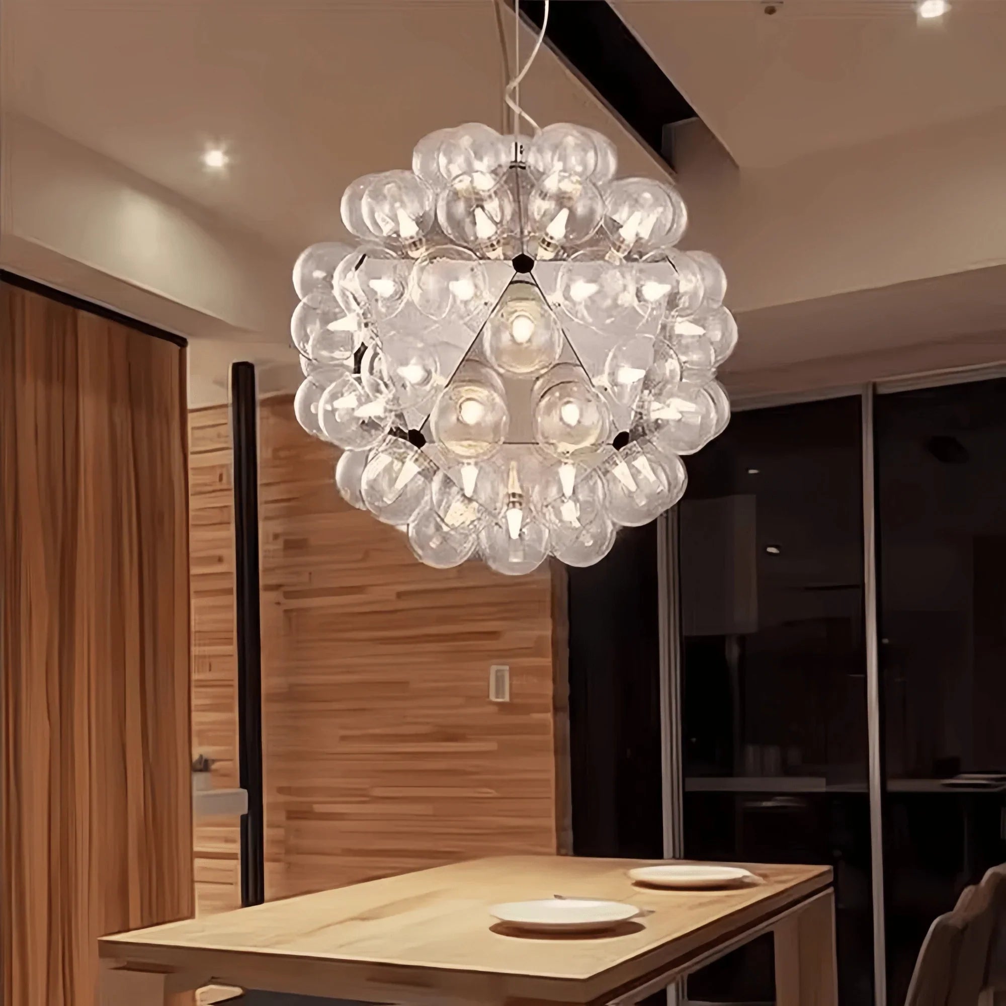 Italian Designer Creative Glass Ball Chandelier Scandinavian Dandelion Hallway/Entryway/Staircase Light Fixture - Joyfuzzy