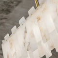Jean Modern Marble Alabaster Linear Chandelier Over Dining Table - Joyfuzzy