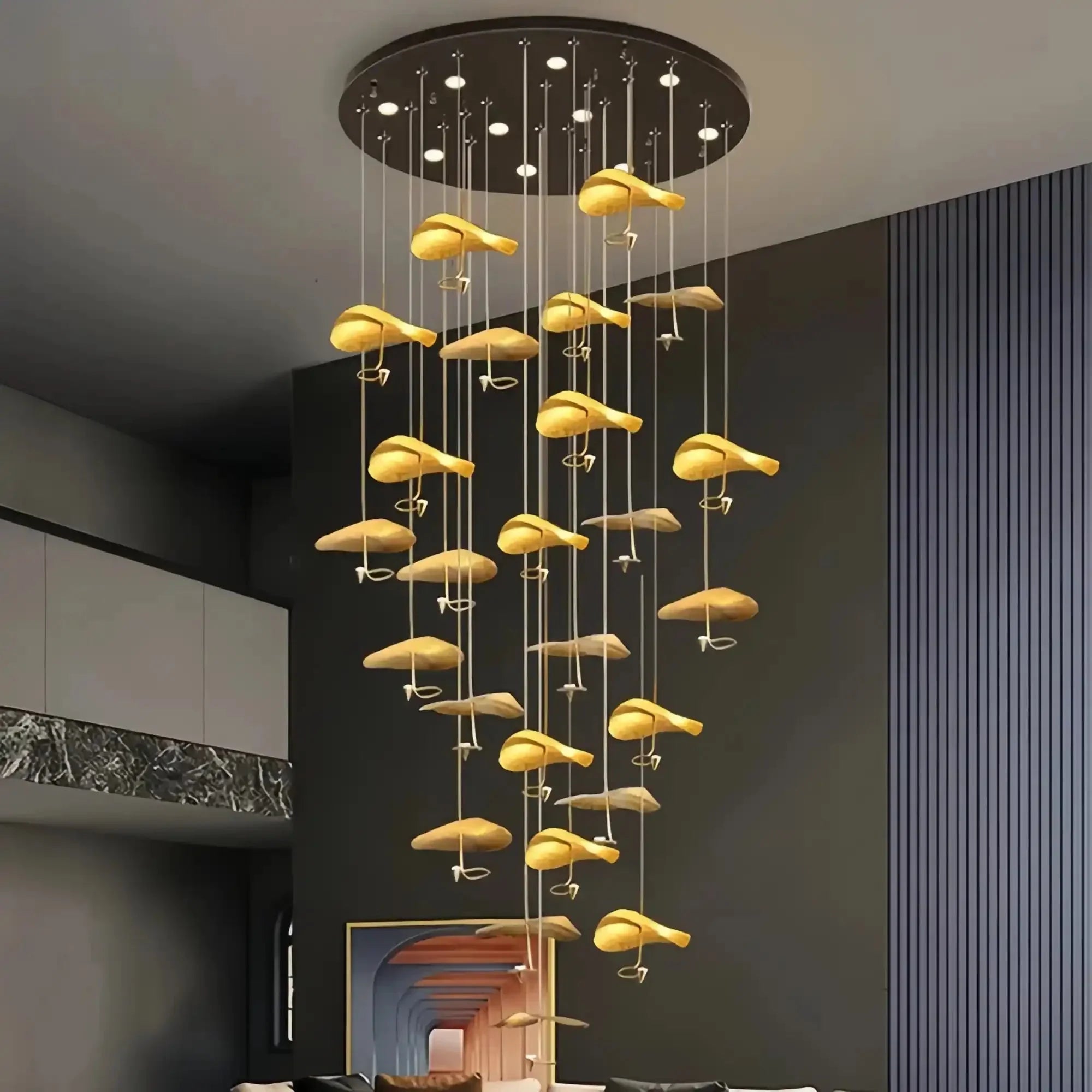 Jenissa Vintage Crystal Staircase Chandelier High Ceiling Luxury Lighting - Joyfuzzy