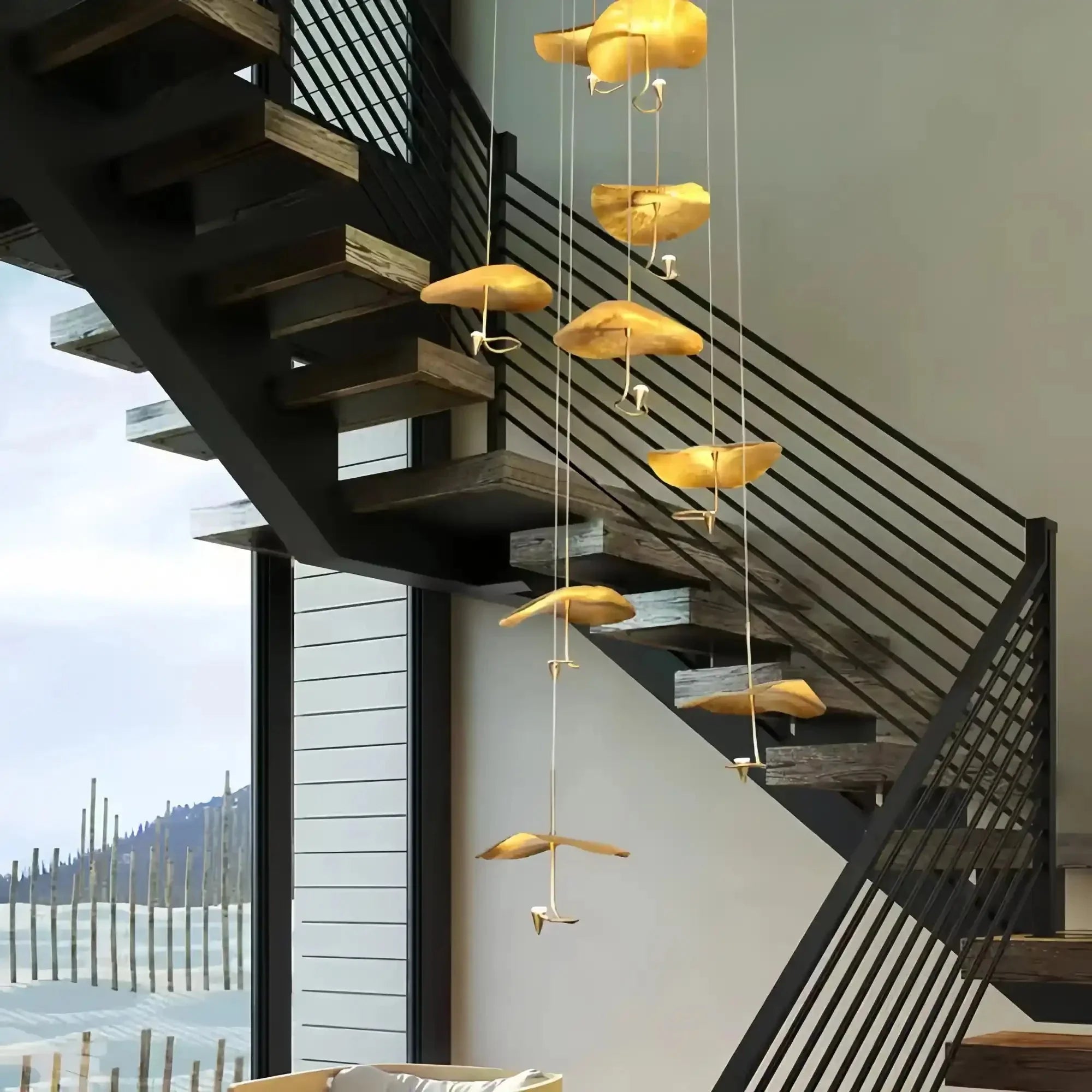 Jenissa Vintage Crystal Staircase Chandelier High Ceiling Luxury Lighting - Joyfuzzy