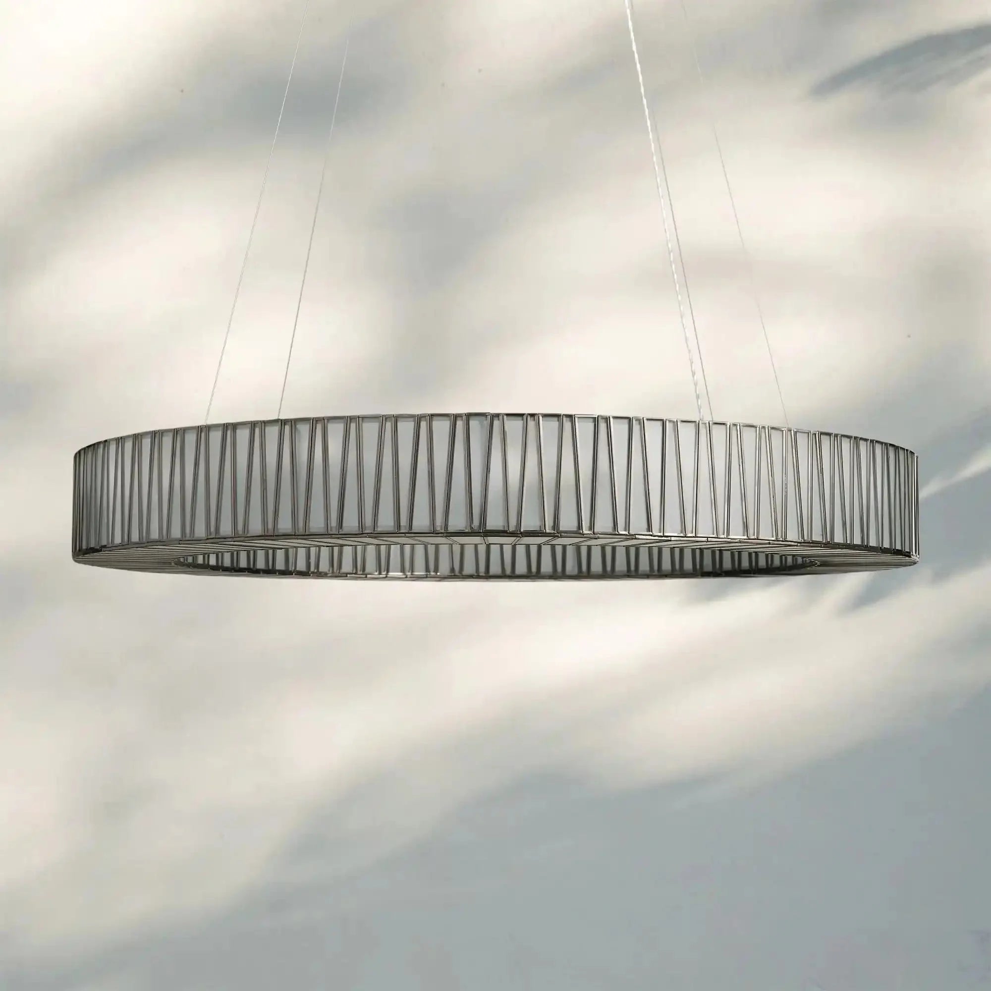 Jeunet Glass Round Chandelier 24" 36'' 42" 60''D - 36"WNickelJoyfuzzy