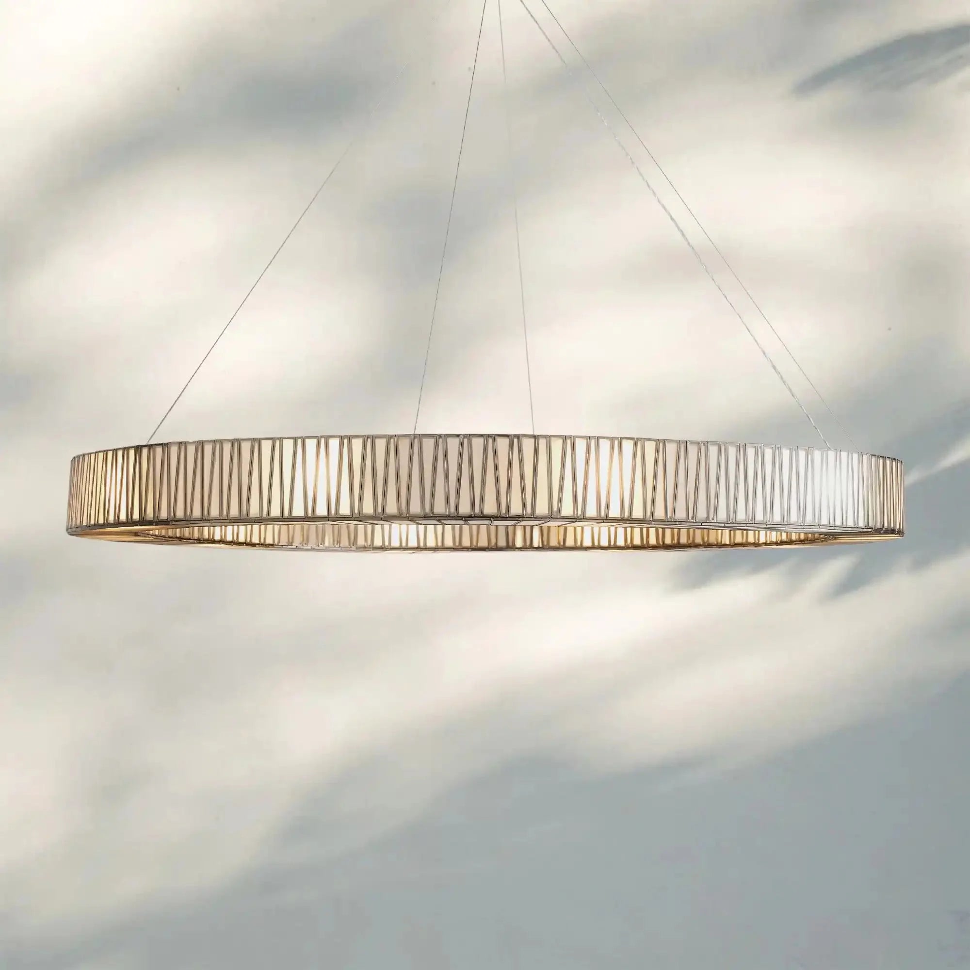 Jeunet Glass Round Chandelier 24" 36'' 42" 60''D - 36"WNickelJoyfuzzy