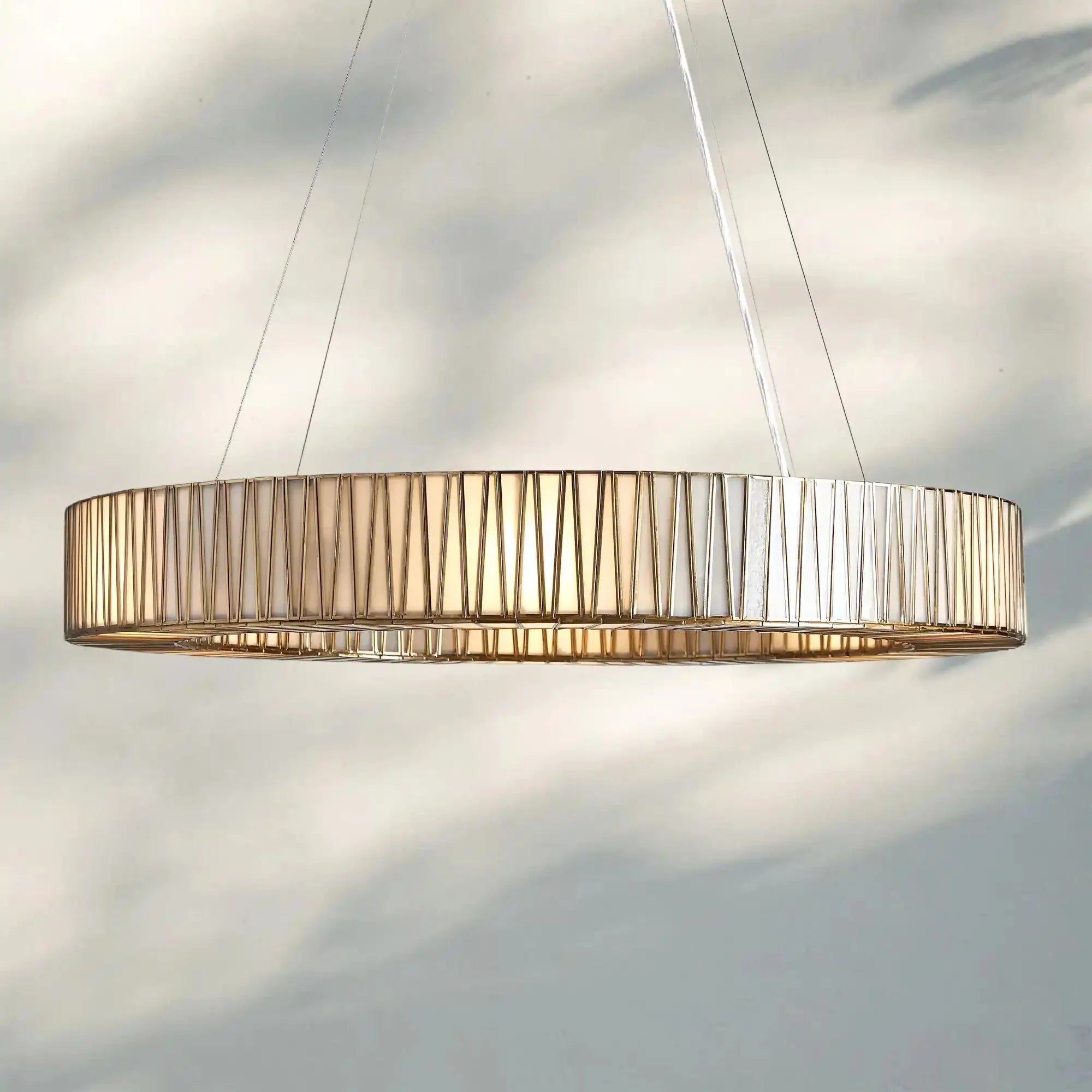 Jeunet Glass Round Chandelier 24" 36'' 42" 60''D - 36"WBrassJoyfuzzy
