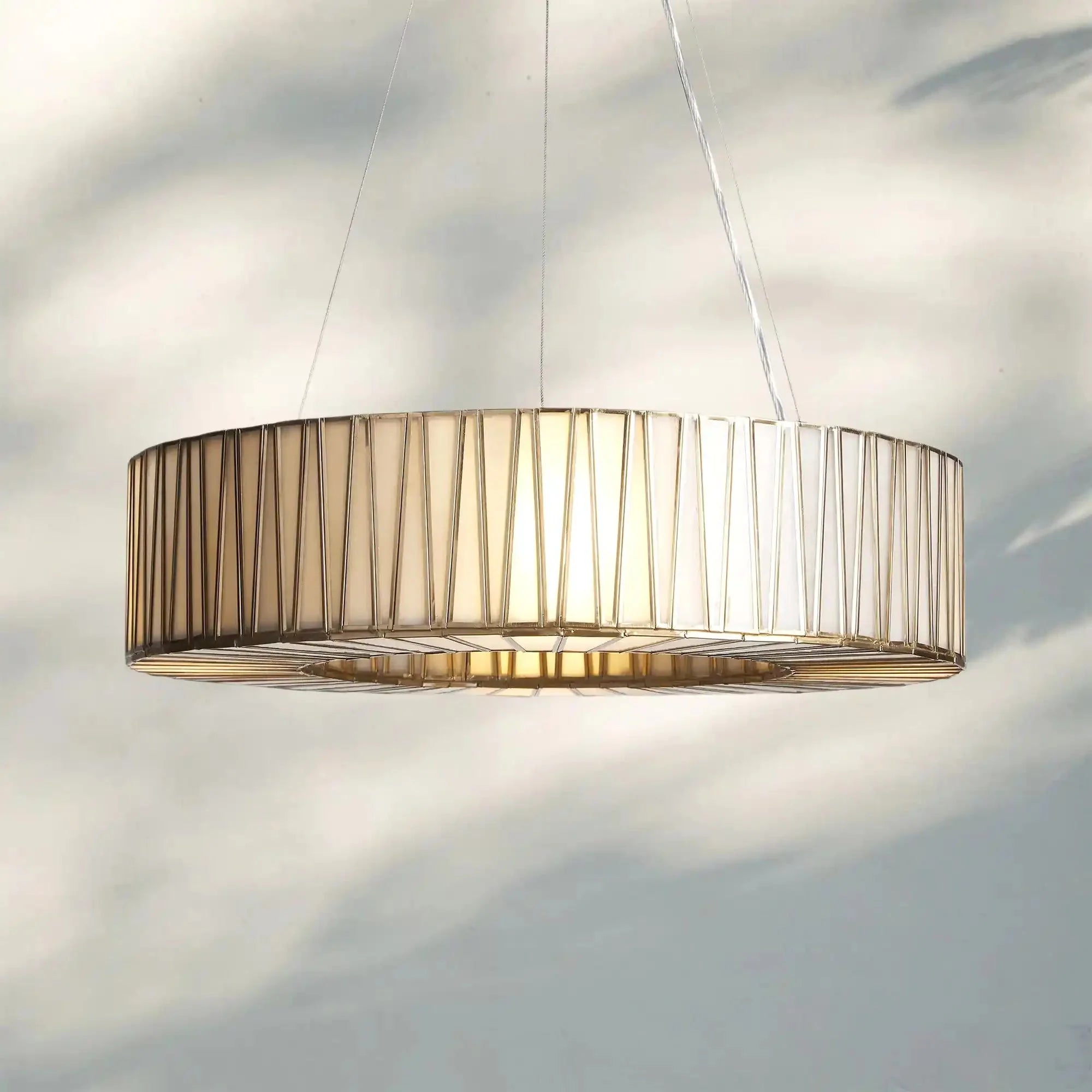 Jeunet Glass Round Chandelier 24" 36'' 42" 60''D - 24"WBrassJoyfuzzy