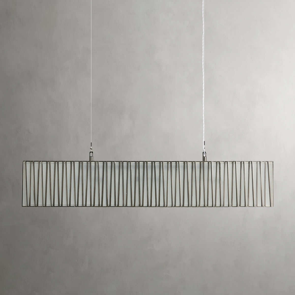 Jeunet Rectangular Chandelier in Nickel