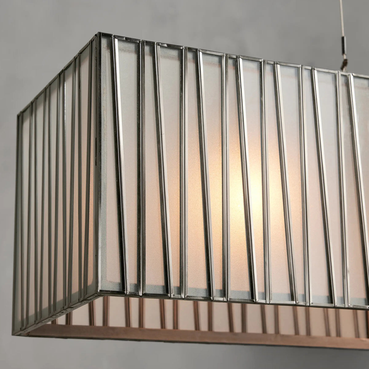 Jeunet Rectangular Chandelier in Nickel