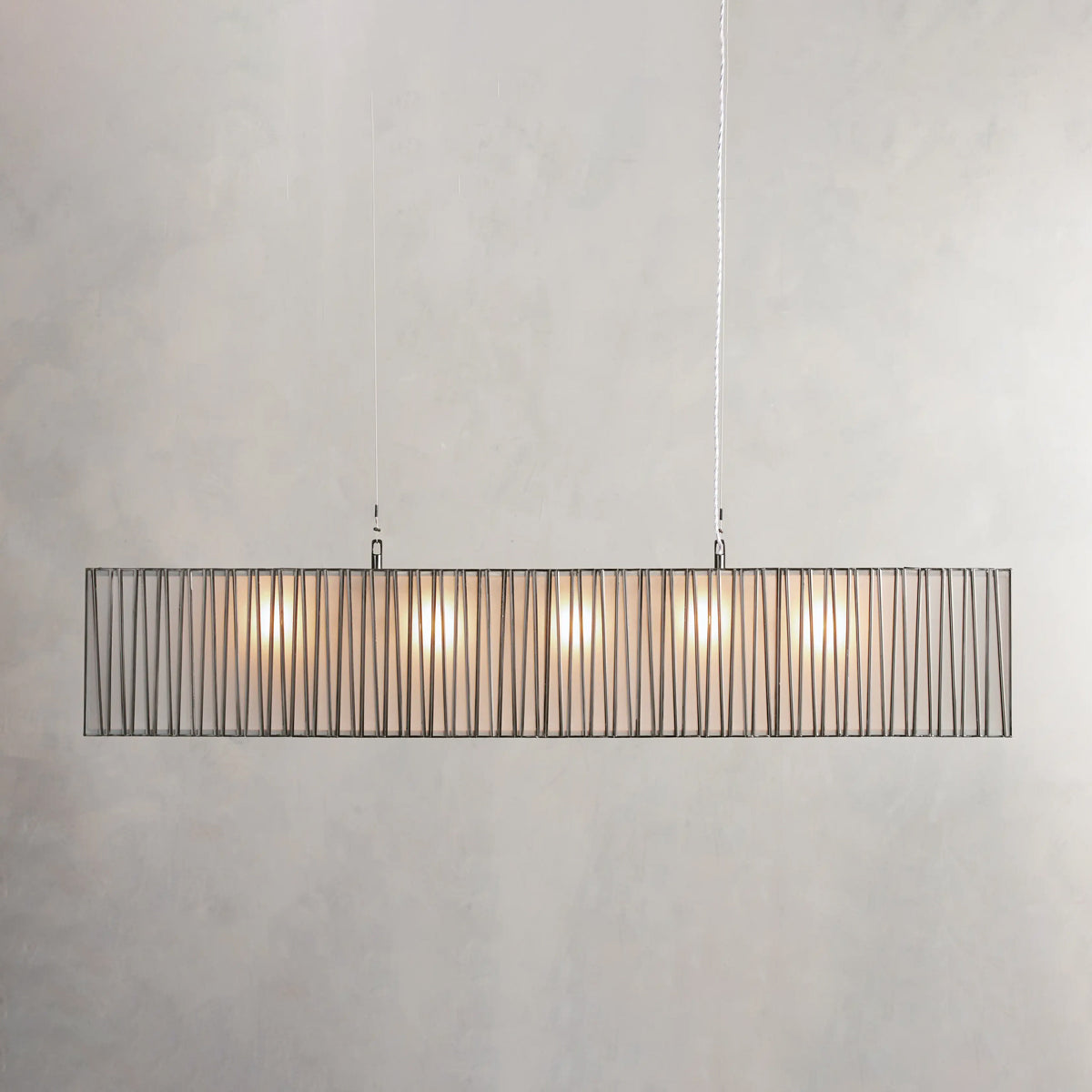 Jeunet Rectangular Chandelier in Nickel