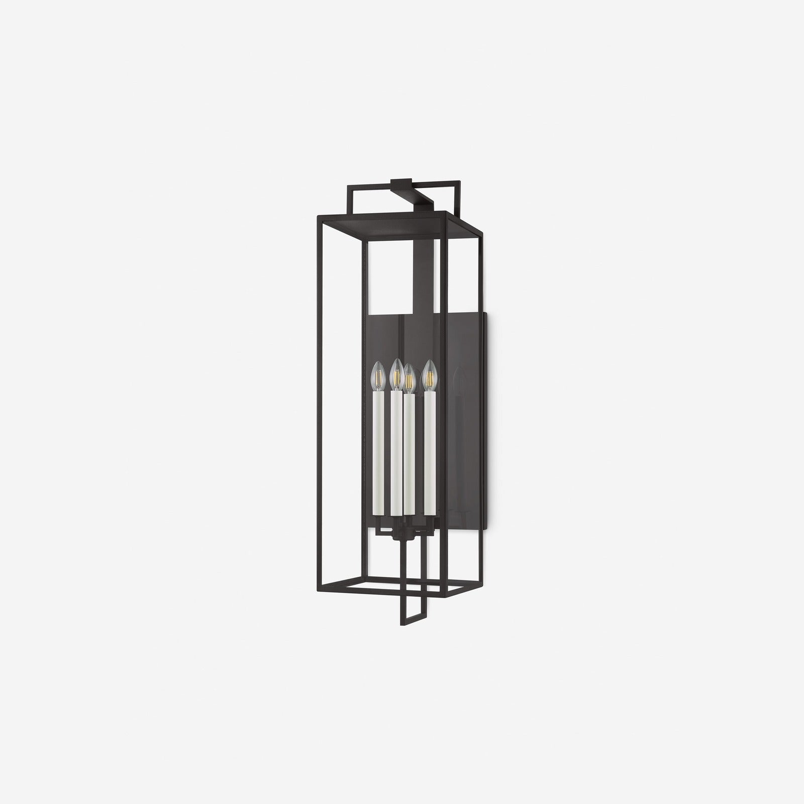 Judy Forged Iron Clear Glass Indoor Outdoor Lantern Sconce