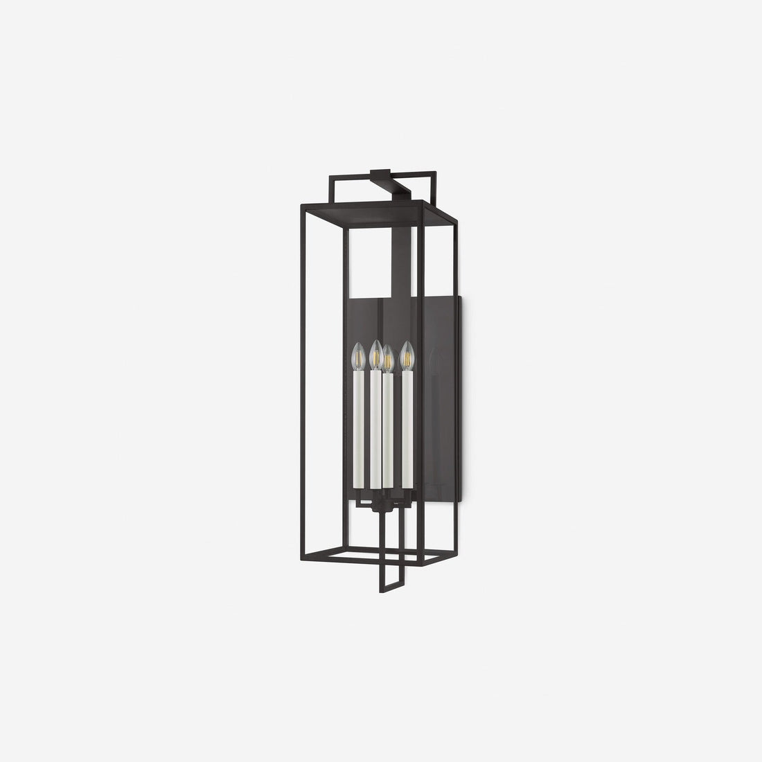 Judy Forged Iron Clear Glass Indoor Outdoor Lantern Sconce