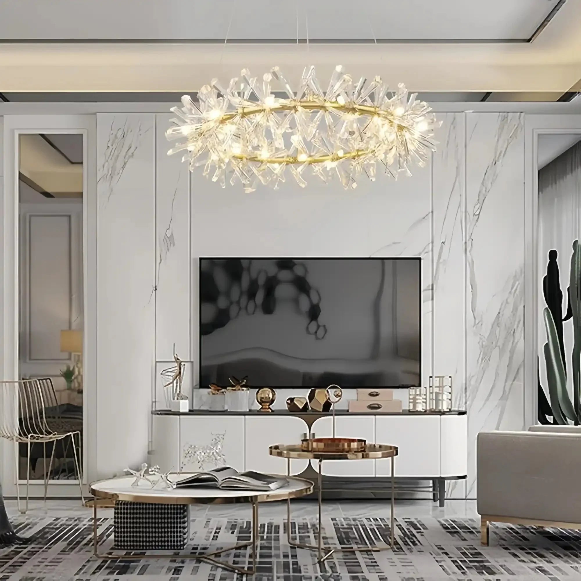 Kylia Ring Crystal Chandelier - Joyfuzzy