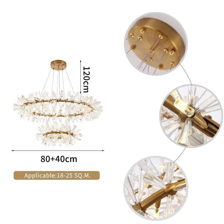 Kylia Ring Crystal Chandelier - Joyfuzzy