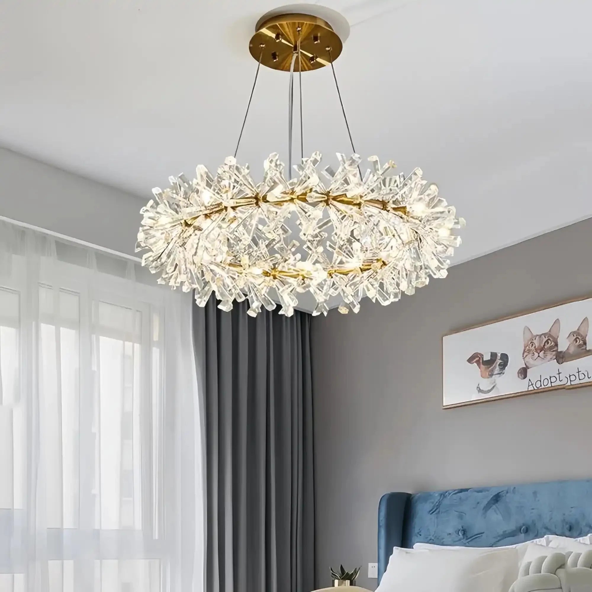 Kylia Ring Crystal Chandelier - Joyfuzzy