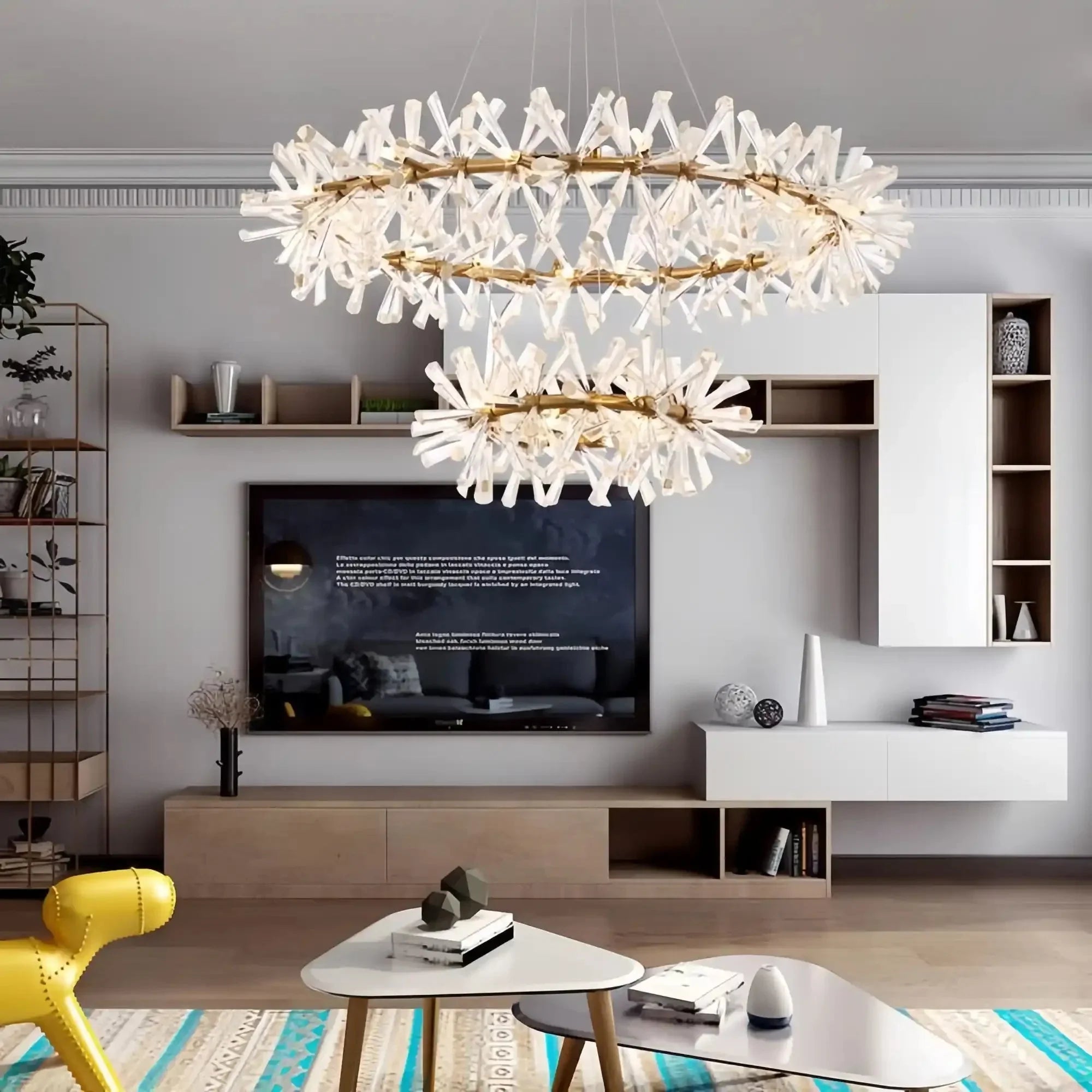 Kylia Ring Crystal Chandelier - Joyfuzzy