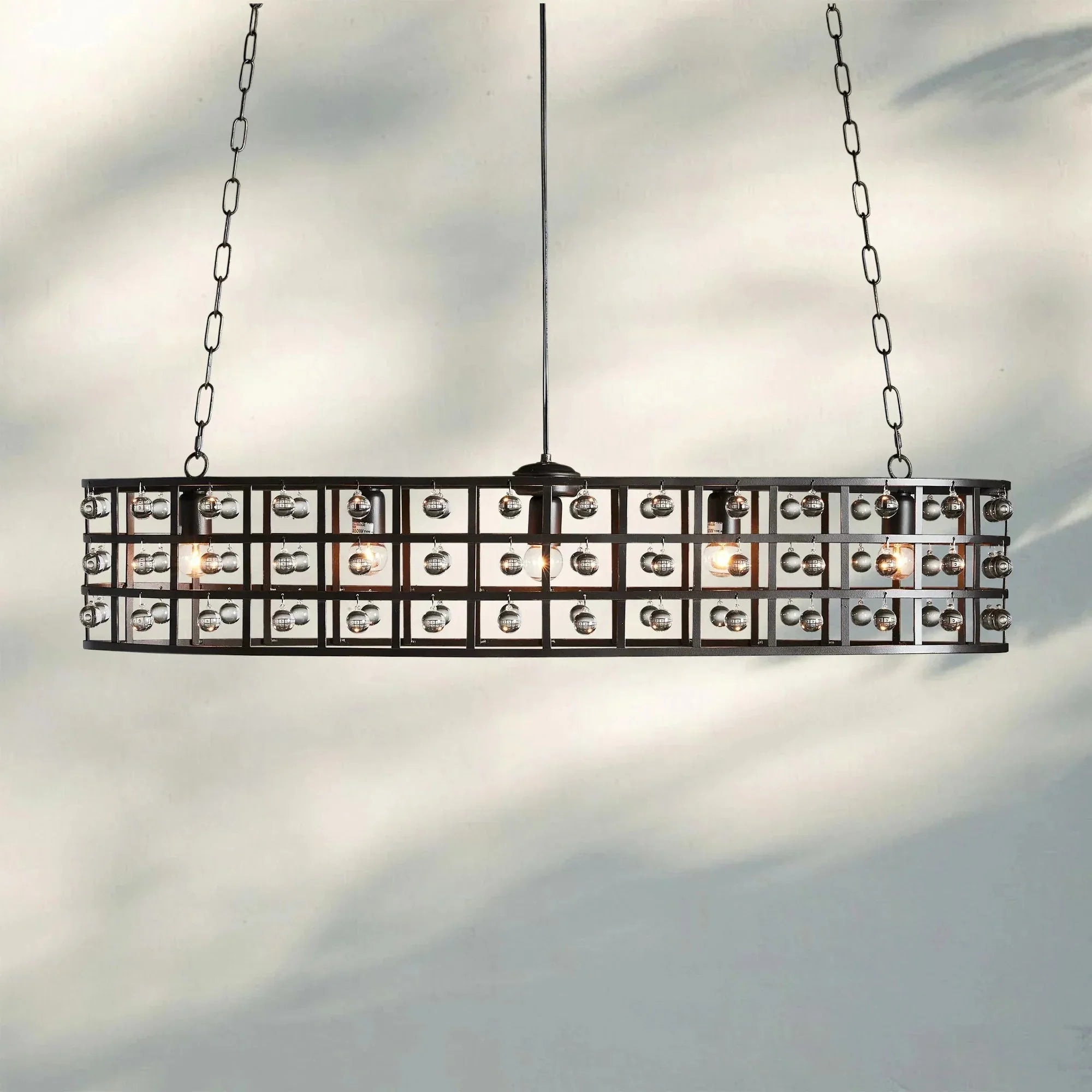 La Caged 5 - Light Oval Chandelier - BronzeJoyfuzzy