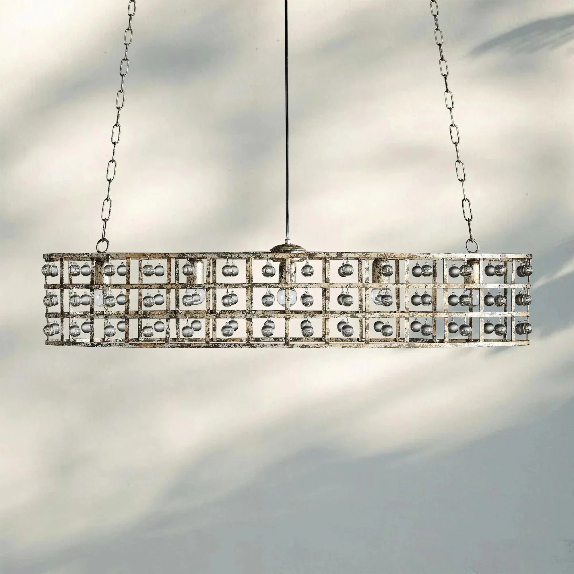 La Caged 5 - Light Oval Chandelier - Silver ClayJoyfuzzy