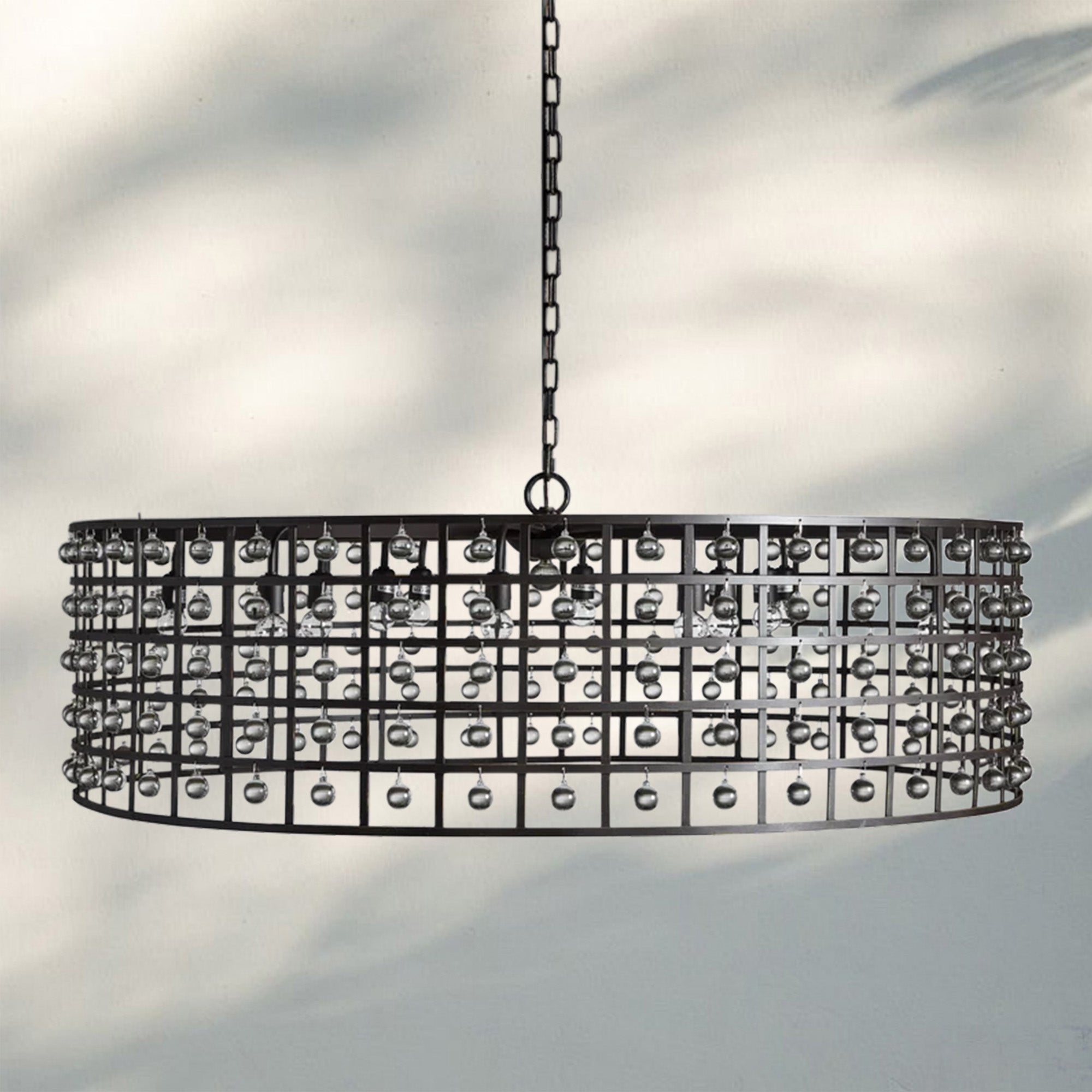 La Caged Round Chandelier 6/8/12 Light - 12 - LightBronzeJoyfuzzy