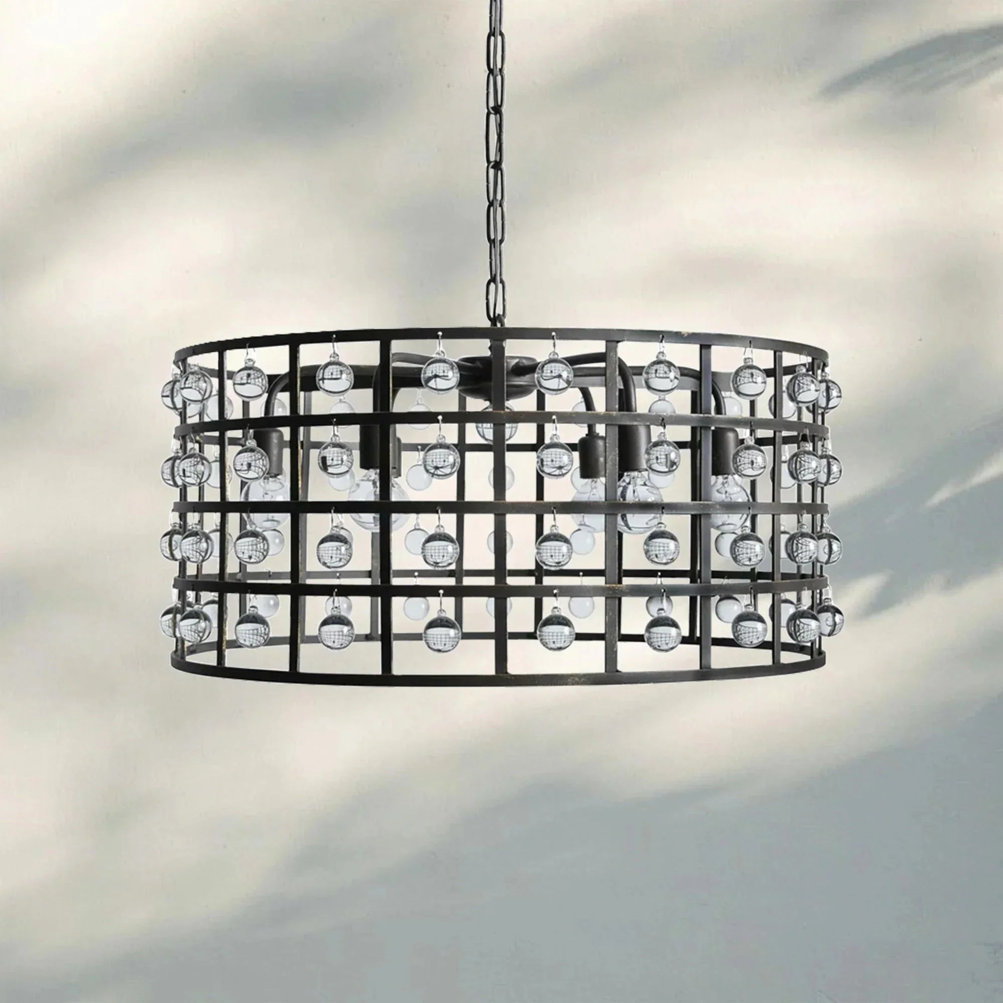 La Caged Round Chandelier 6/8/12 Light - 6 - LightBronzeJoyfuzzy