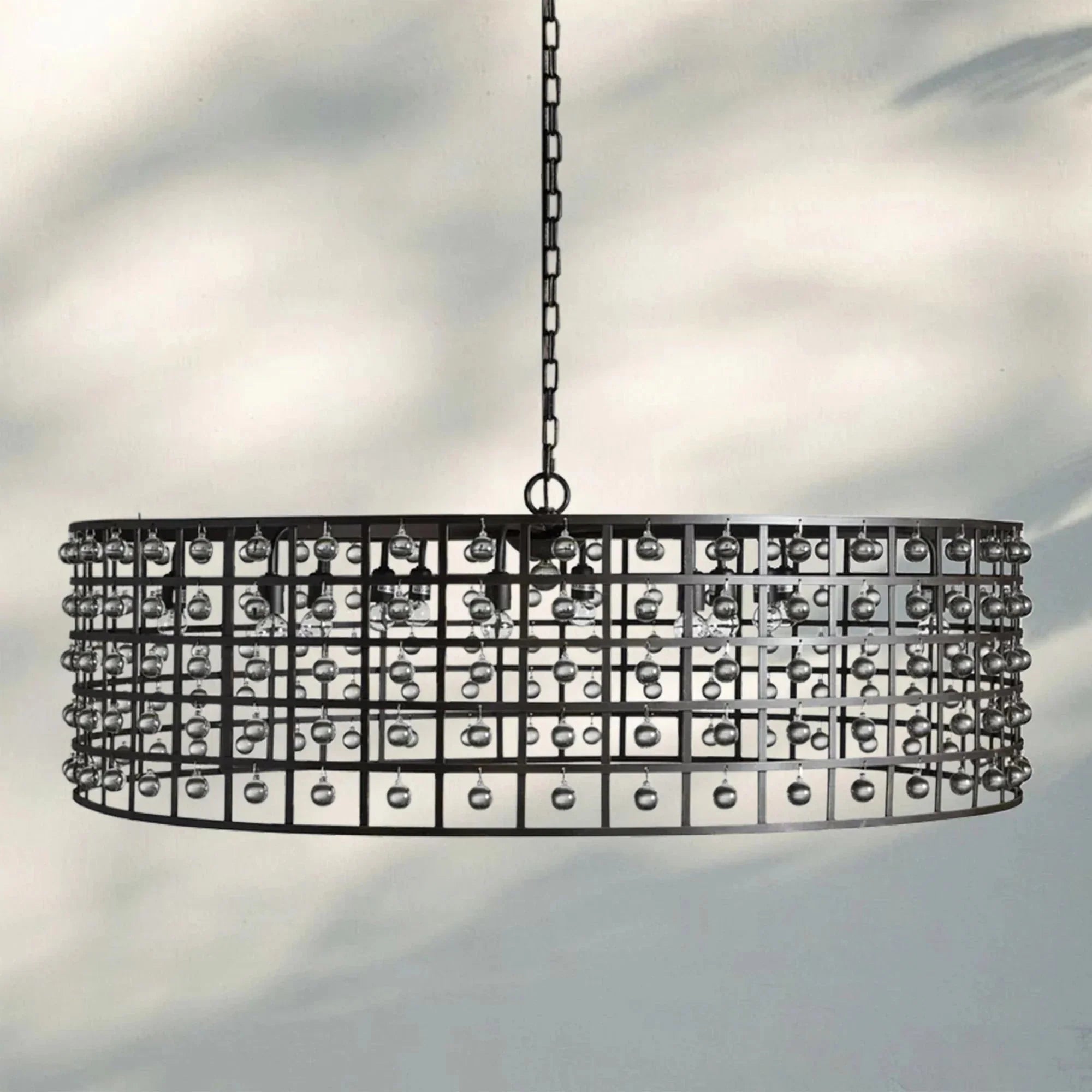 La Caged Round Chandelier 6/8/12 Light - 12 - LightBronzeJoyfuzzy