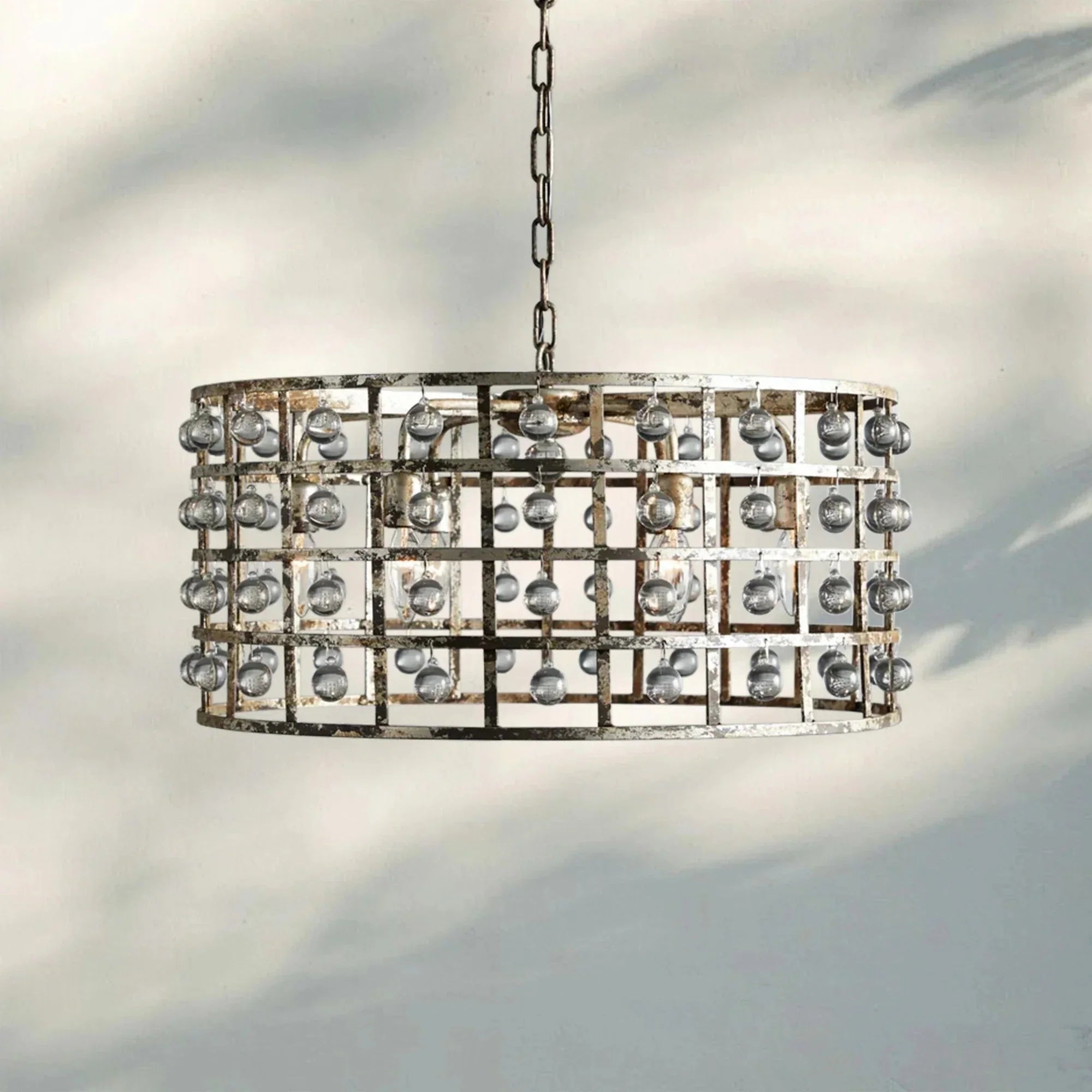 La Caged Round Chandelier 6/8/12 Light - 12 - LightBronzeJoyfuzzy