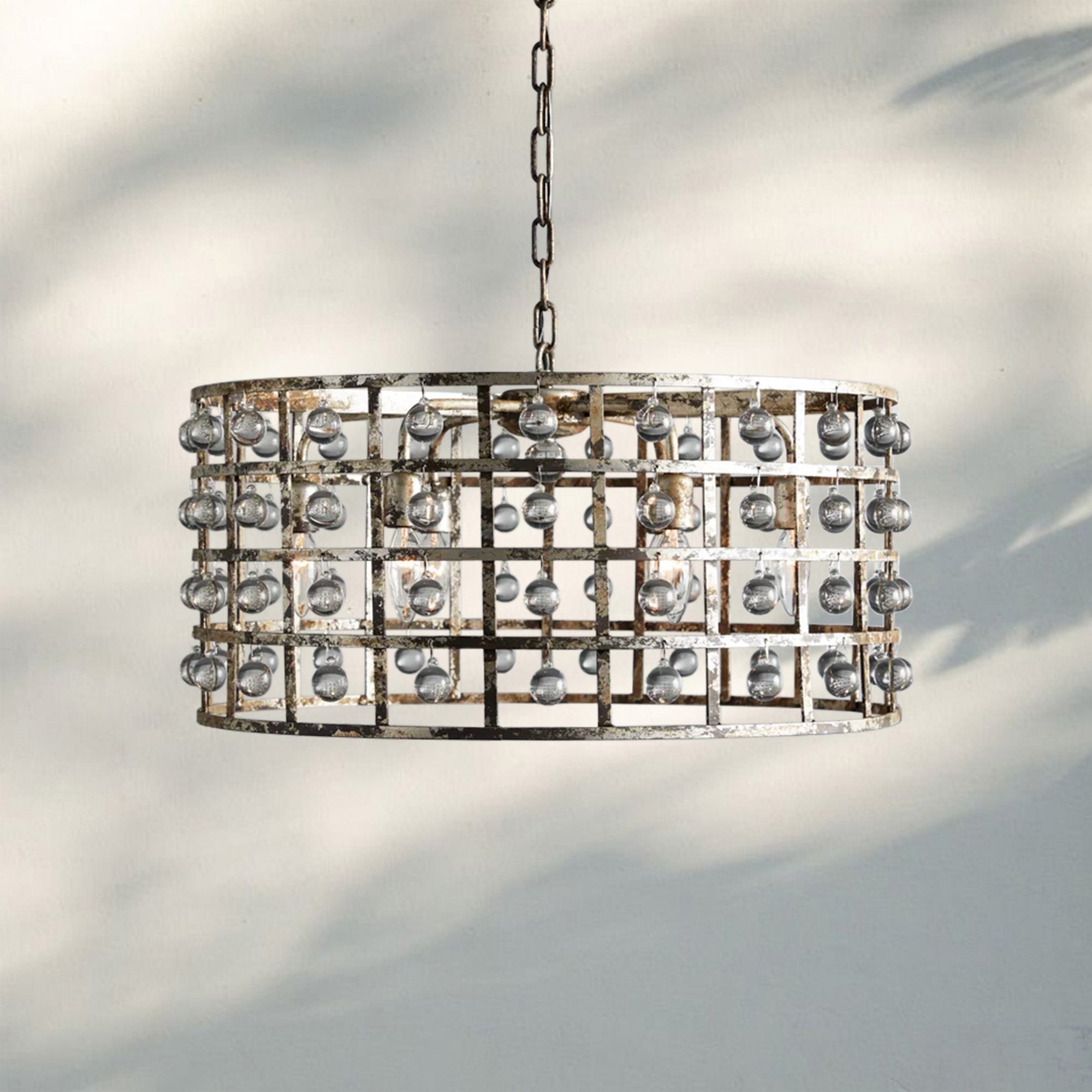 La Caged Round Chandelier 6/8/12 Light - 6 - LightSilver ClayJoyfuzzy