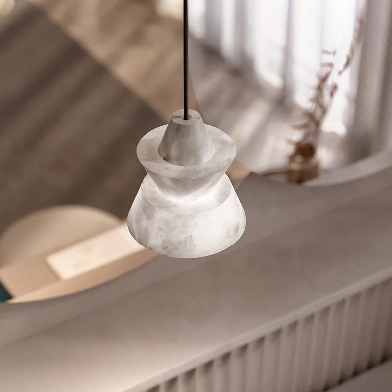 Lab Small Alabaster Coffee Table Pendant, Modern Pendant Light Besides Bed - Joyfuzzy