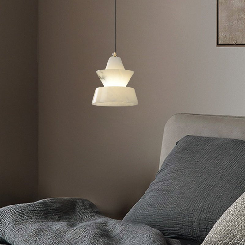 Lab Small Alabaster Coffee Table Pendant, Modern Pendant Light Besides Bed - Joyfuzzy