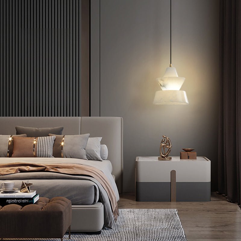 Lab Small Alabaster Coffee Table Pendant, Modern Pendant Light Besides Bed - Joyfuzzy