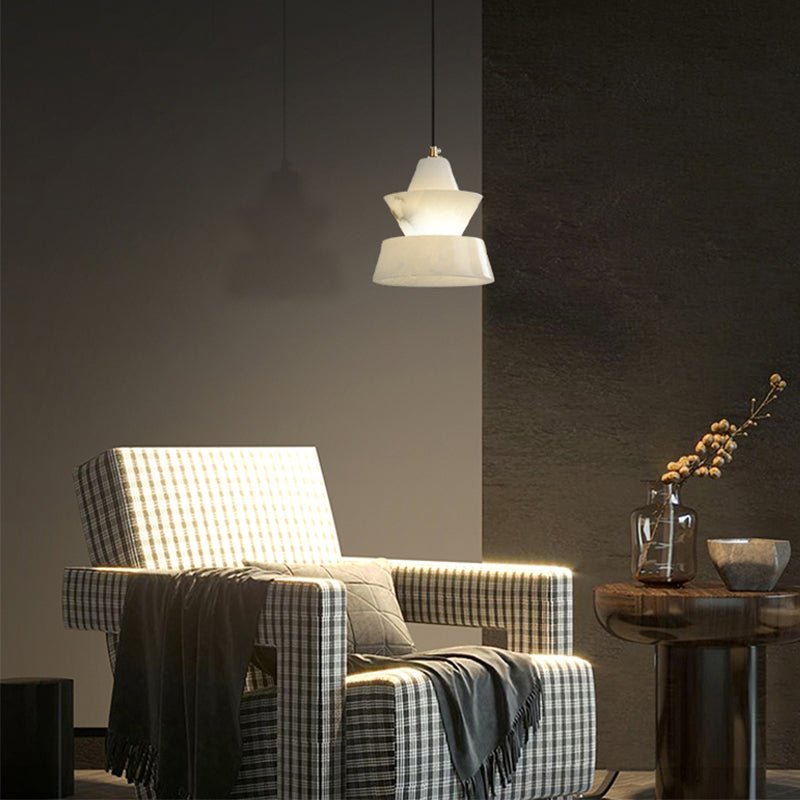 Lab Small Alabaster Coffee Table Pendant, Modern Pendant Light Besides Bed - Joyfuzzy