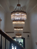 Large Elegant Multi - layers Glam Glass Chandelier for High - ceiling Staircase/Entryway/Living/meeting Room - 4 Layers/D40