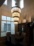 Large Elegant Multi - layers Glam Glass Chandelier for High - ceiling Staircase/Entryway/Living/meeting Room - 4 Layers/D40