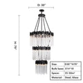 Large Elegant Multi - layers Glam Glass Chandelier for High - ceiling Staircase/Entryway/Living/meeting Room - 3 Layers/D30