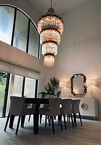 Large Elegant Multi - layers Glam Glass Chandelier for High - ceiling Staircase/Entryway/Living/meeting Room - 1 Layer/D30"*H44"GoldWarm LightJoyfuzzy