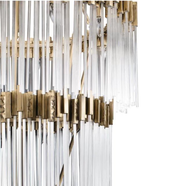 Large Elegant Multi - layers Glam Glass Chandelier for High - ceiling Staircase/Entryway/Living/meeting Room - 3 Layers/D30"*H79"/57.3kgGoldWarm LightJoyfuzzy