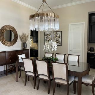 Large Elegant Multi - layers Glam Glass Chandelier for High - ceiling Staircase/Entryway/Living/meeting Room - 1 Layer/D30"*H44"GoldWarm LightJoyfuzzy
