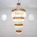 Large Elegant Multi - layers Glam Glass Chandelier for High - ceiling Staircase/Entryway/Living/meeting Room - 3 Layers/D30