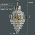 Large Staircase Crystal Chandelier Living Room Ceiling Light Fixture For Hotel Entrance In Gold Finish - D59.1
