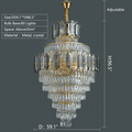 Large Staircase Crystal Chandelier Living Room Ceiling Light Fixture For Hotel Entrance In Gold Finish - D59.1