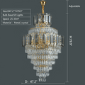 Large Staircase Crystal Chandelier Living Room Ceiling Light Fixture For Hotel Entrance In Gold Finish - D59.1