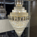 Large Staircase Crystal Chandelier Living Room Ceiling Light Fixture For Hotel Entrance In Gold Finish - D59.1