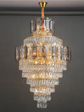 Large Staircase Crystal Chandelier Living Room Ceiling Light Fixture For Hotel Entrance In Gold Finish - D59.1