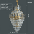 Large Staircase Crystal Chandelier Living Room Ceiling Light Fixture For Hotel Entrance In Gold Finish - D59.1