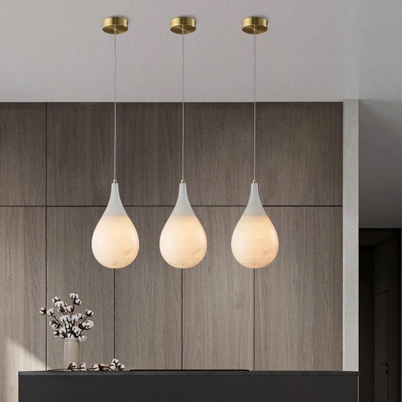 Larry Alabaster Rain Modern Pendant Light - Joyfuzzy