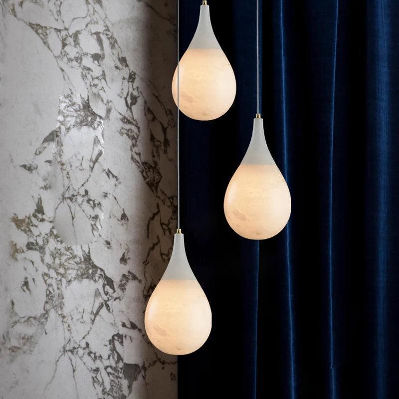 Larry Alabaster Rain Modern Pendant Light - Joyfuzzy