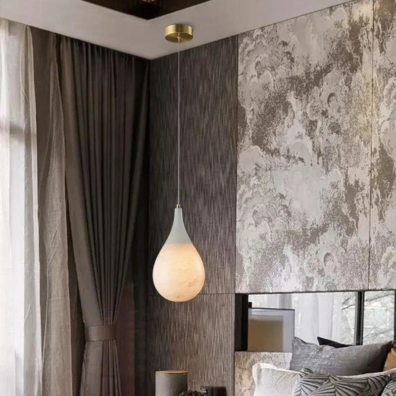 Larry Alabaster Rain Modern Pendant Light - Joyfuzzy