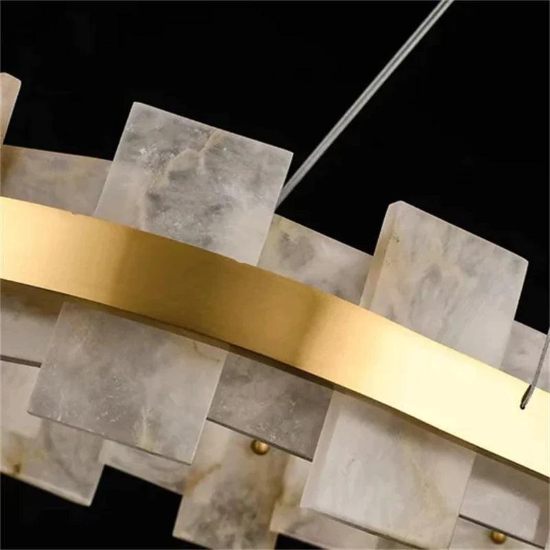 Larry Modern Round Marble Chandelier For Living Room - 31"DJoyfuzzy