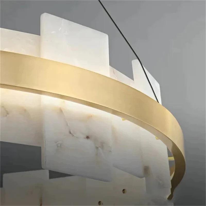 Larry Modern Round Marble Chandelier For Living Room - 31"DJoyfuzzy