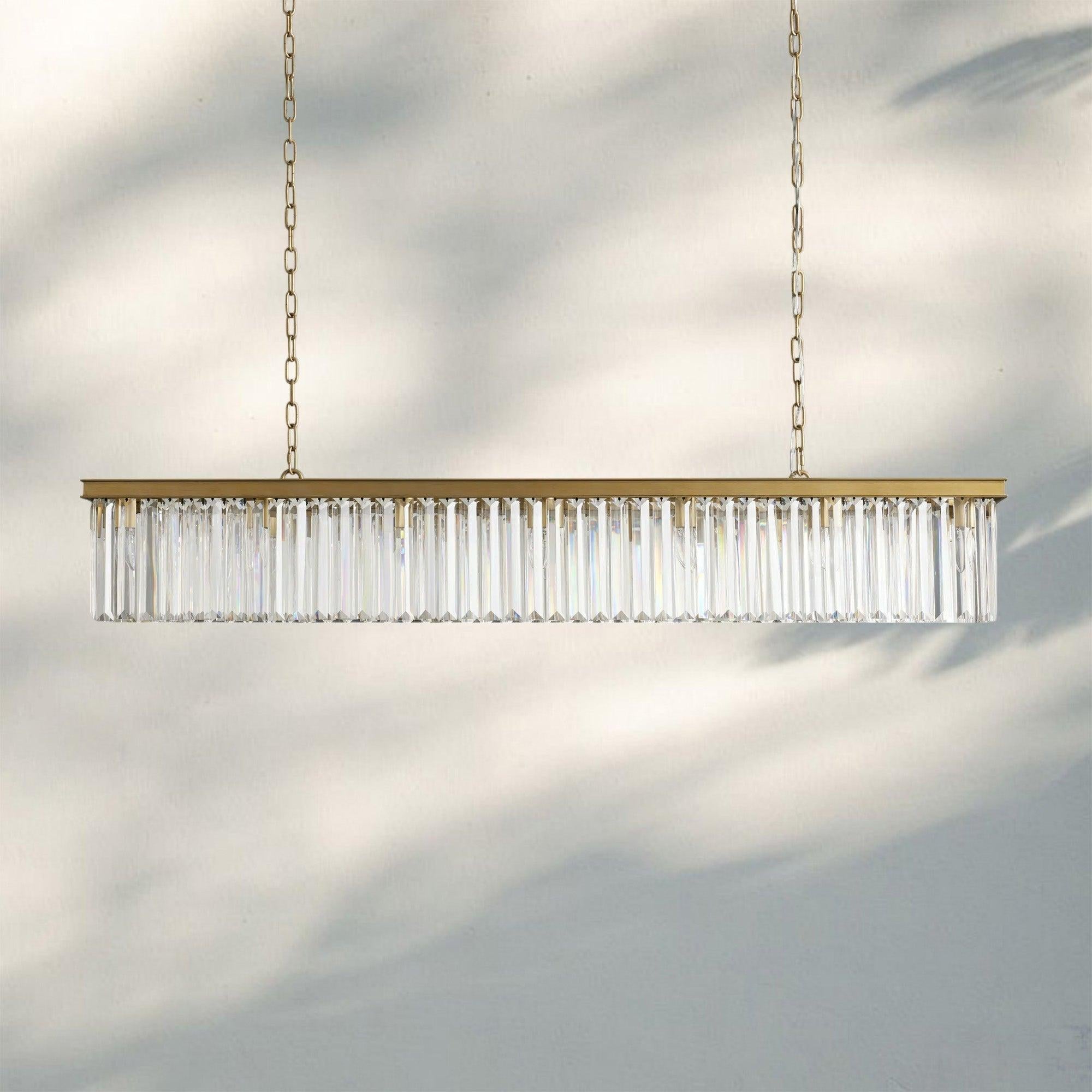 Leyland Rectangular Chandelier 60''72''-72''-Brass-